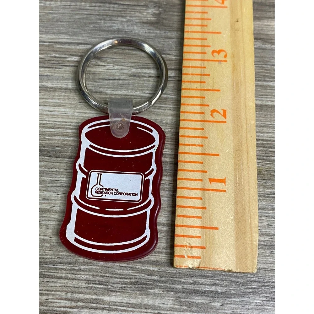Vintage Continental Research Corporation‎ Red Oil Drum Barrel Keychain Fob